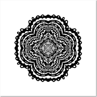 Trippy mandala spiral pattern Posters and Art